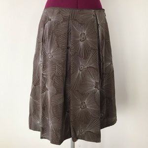 Talbots Brown Floral Silk Skirt